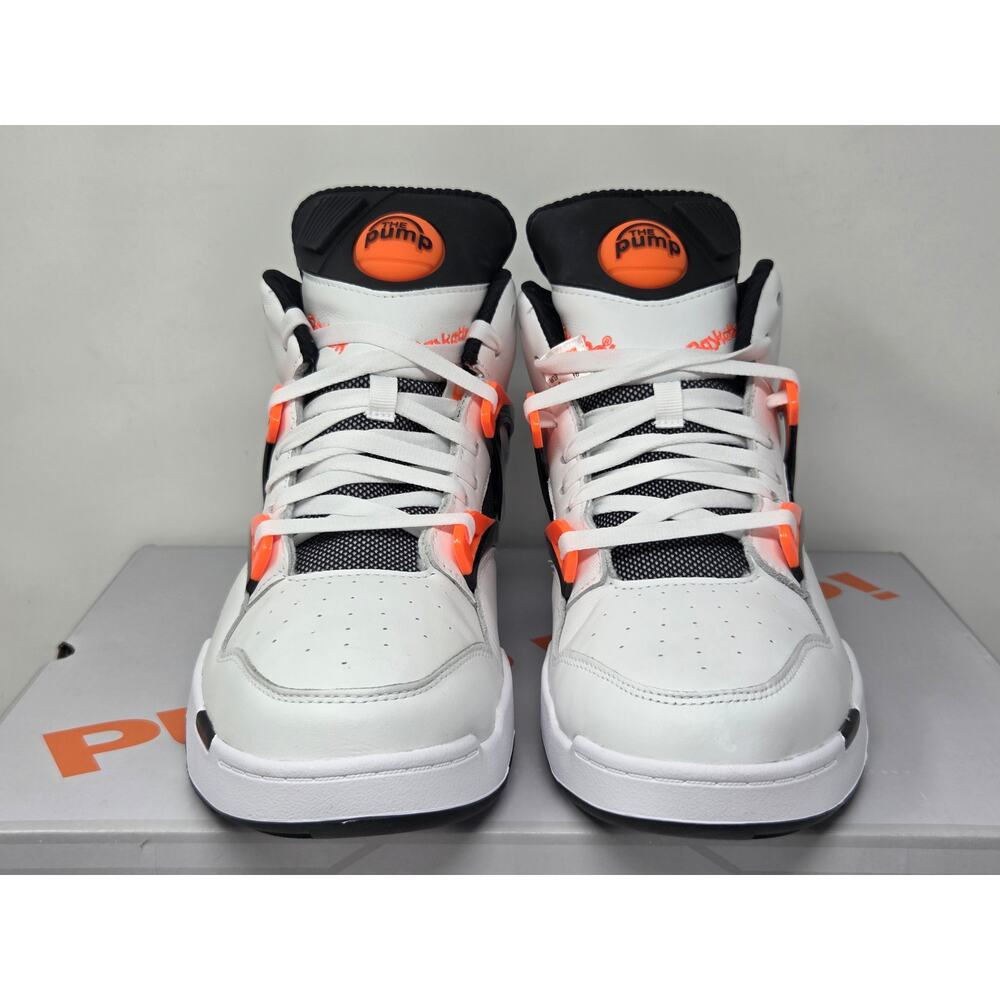 DS Reebok Pump Omni Zone II WHITE BLACK ORANGE G57540 - Picture 2 of 6